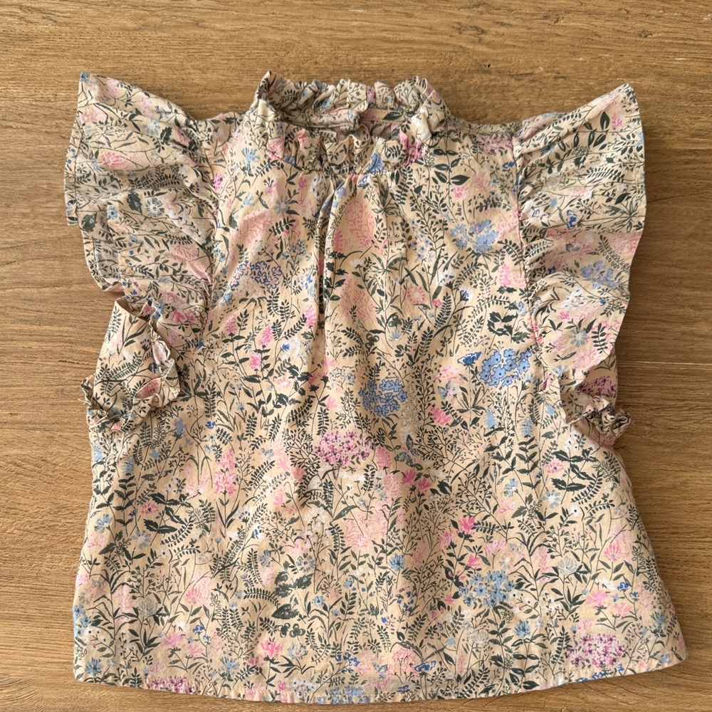 Janie and Jack Pink Floral Ruffle Blouse